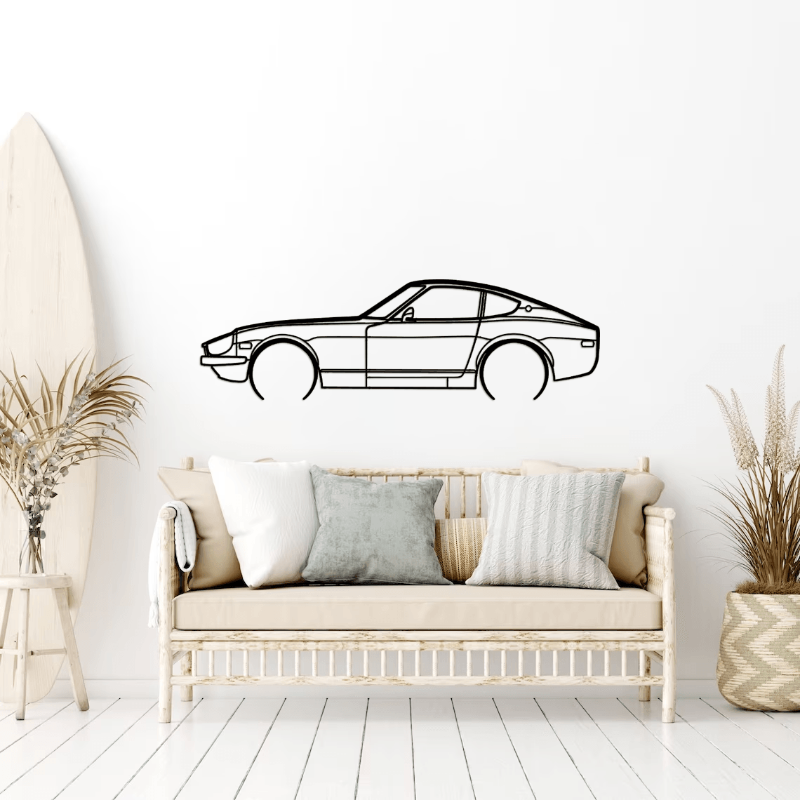 280Z Coupe Detailed Silhouette Metal Wall Art