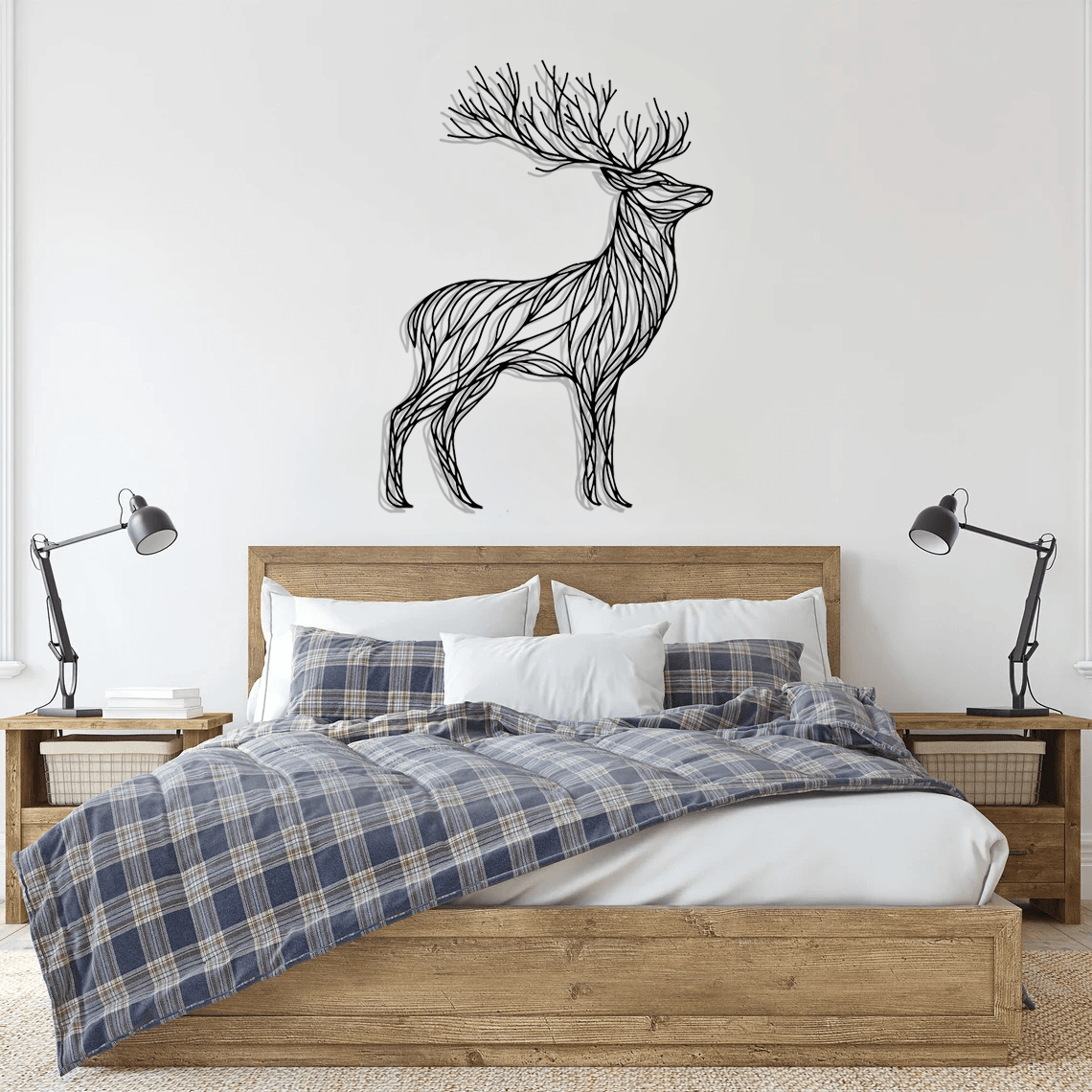 Tree-Deer Silhouette Metal Wall Art