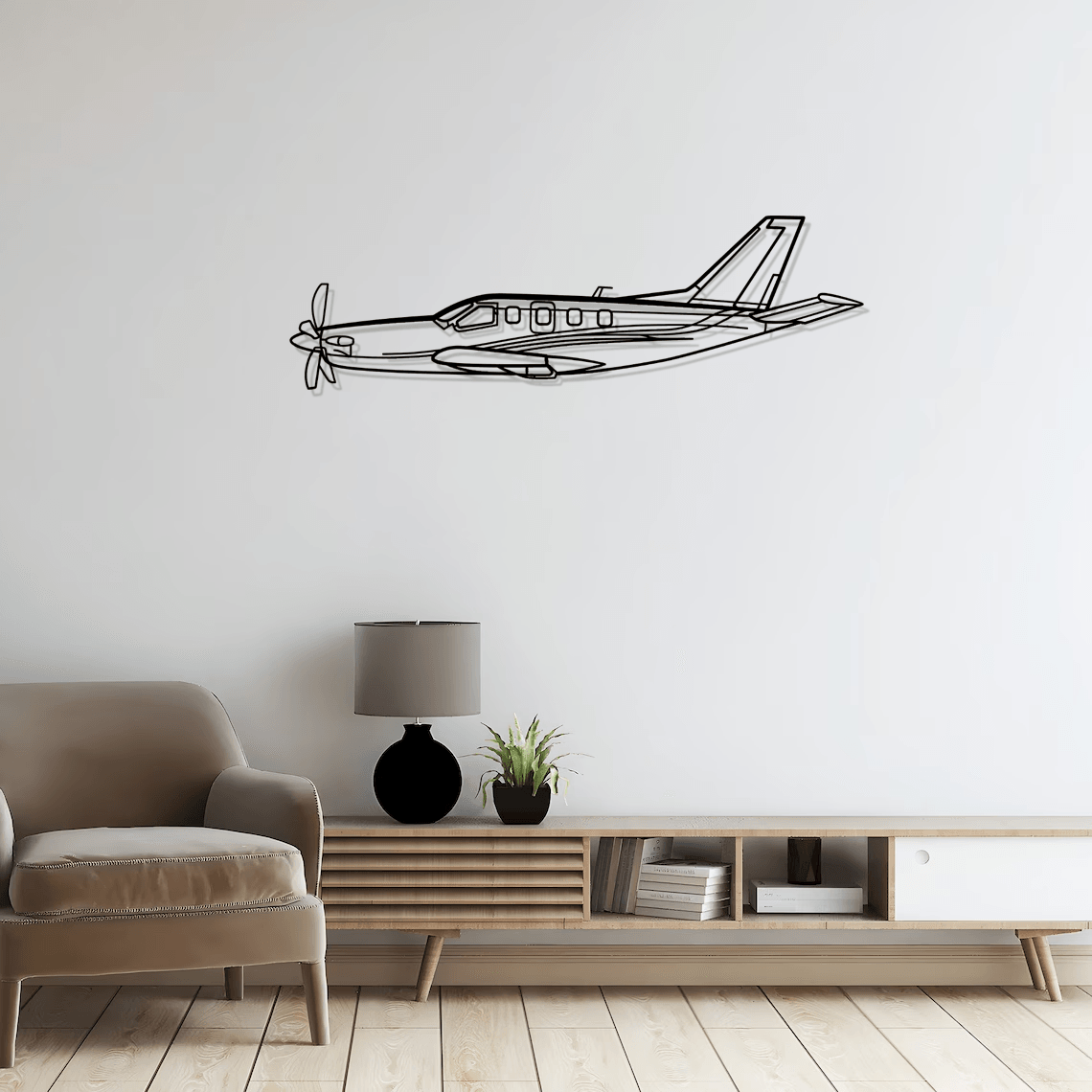 SOCATA TBM Silhouette Metal Wall Art