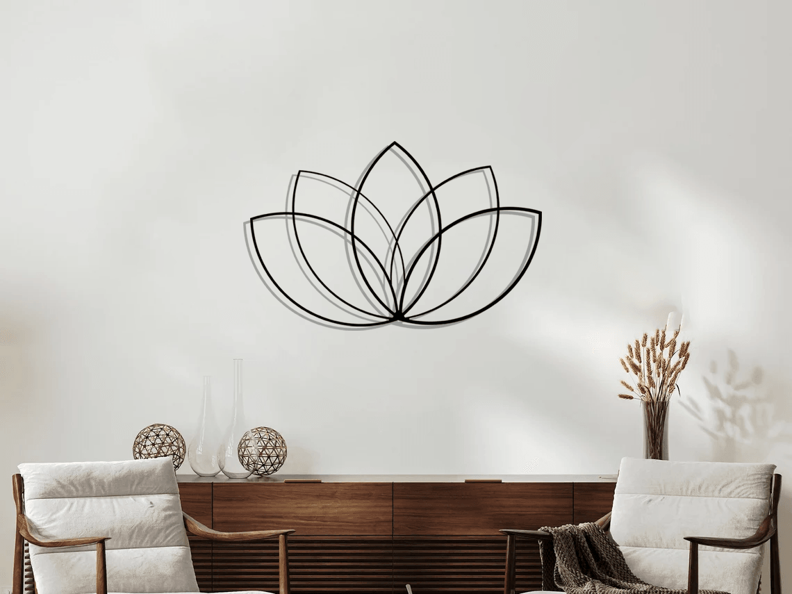 Lotus Silhouette Metal Wall Art