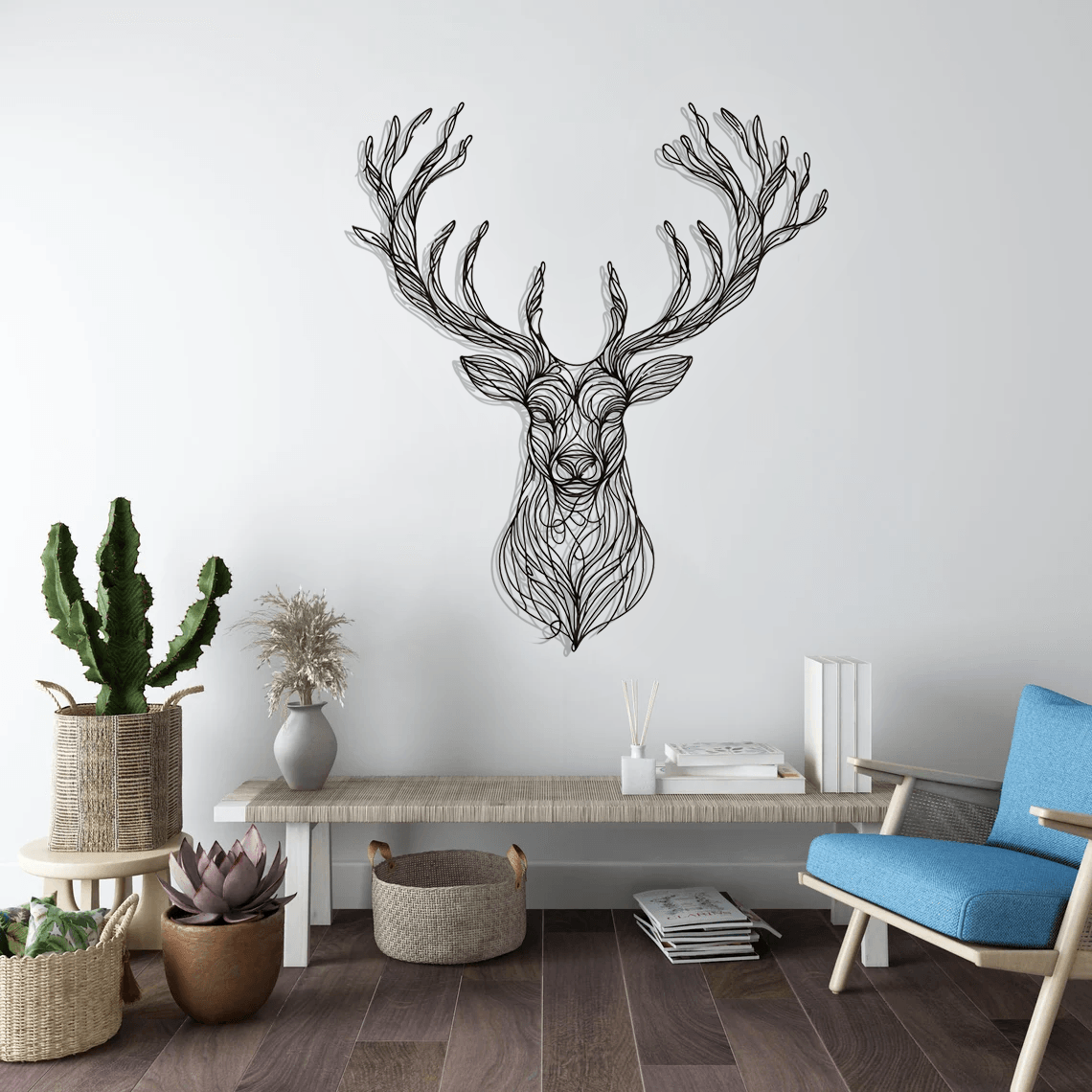 Deer Head Silhouette Metal Wall Art