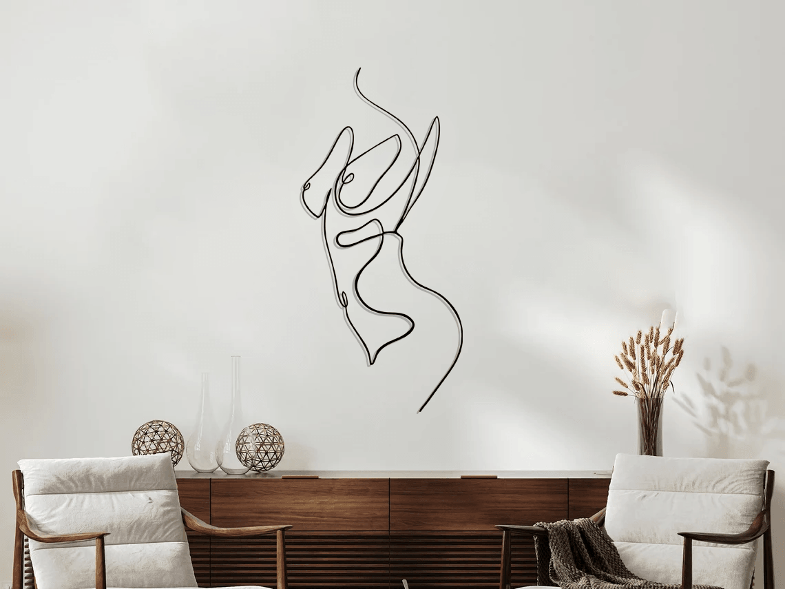 Female Nude Body Silhouette Metal Wall Art Set