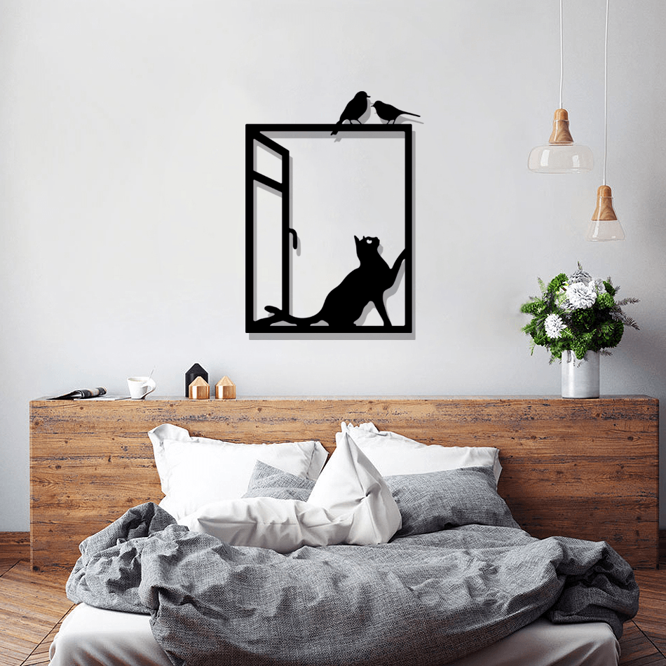 Cat Silhouette Metal Wall Art