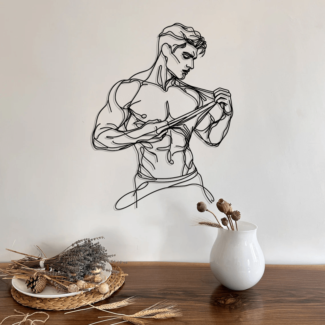 Man Body Silhouette Metal Wall Art