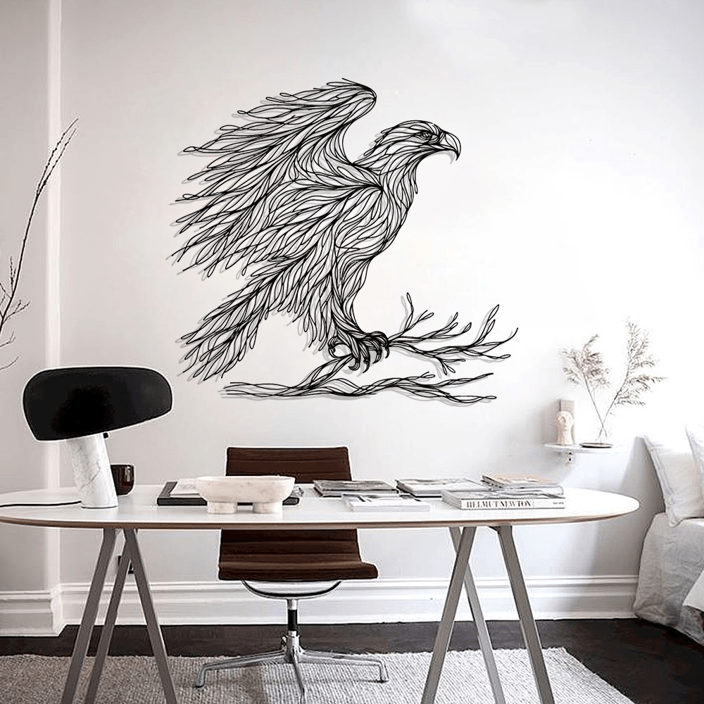 Tree Eagle Silhouette Metal Wall Art