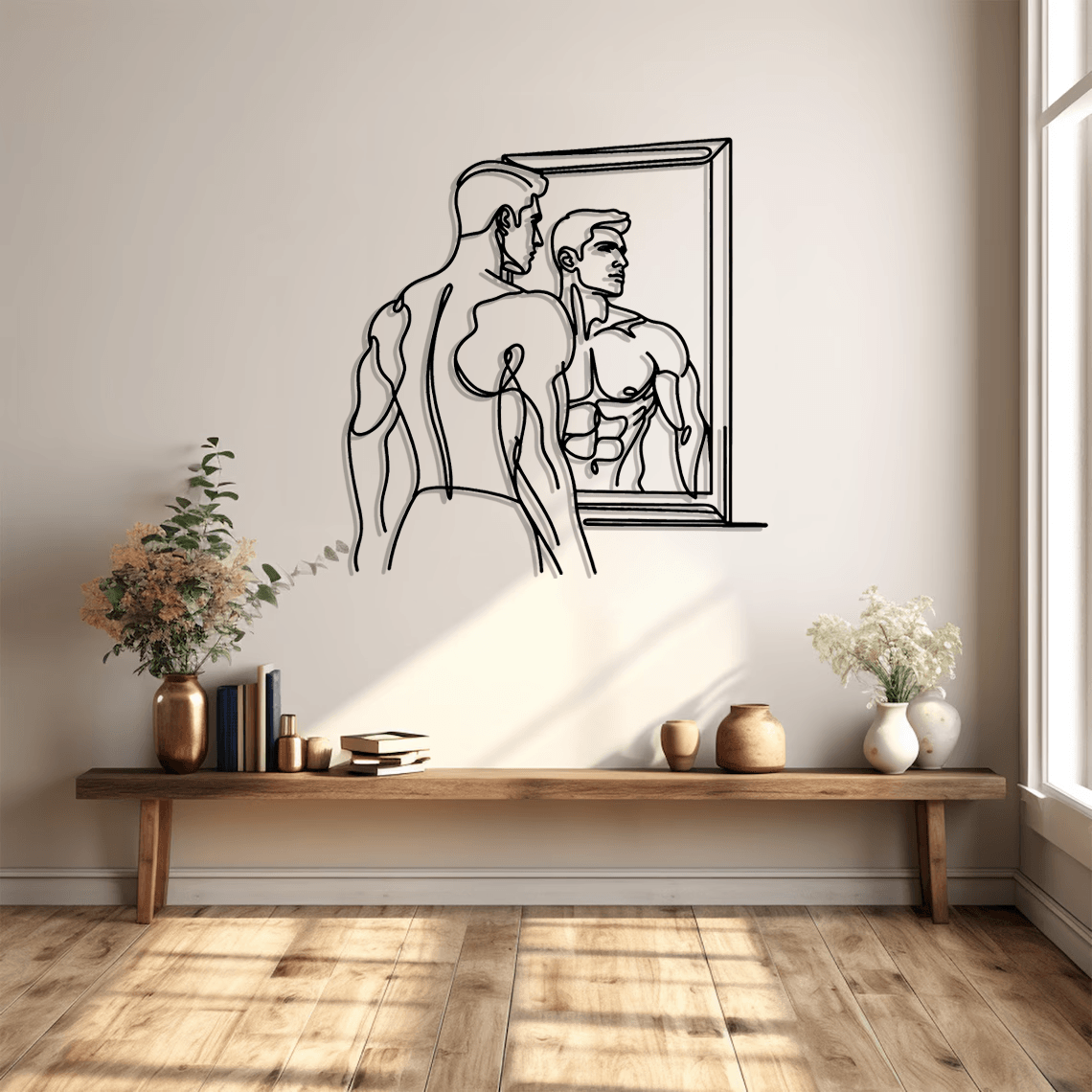 Man Body Silhouette Metal Wall Art