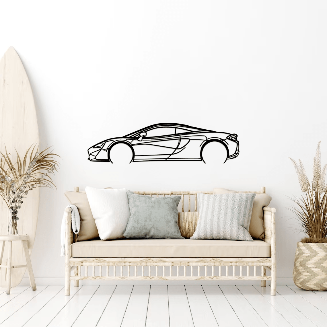 570s Detailed Silhouette Metal Wall Art