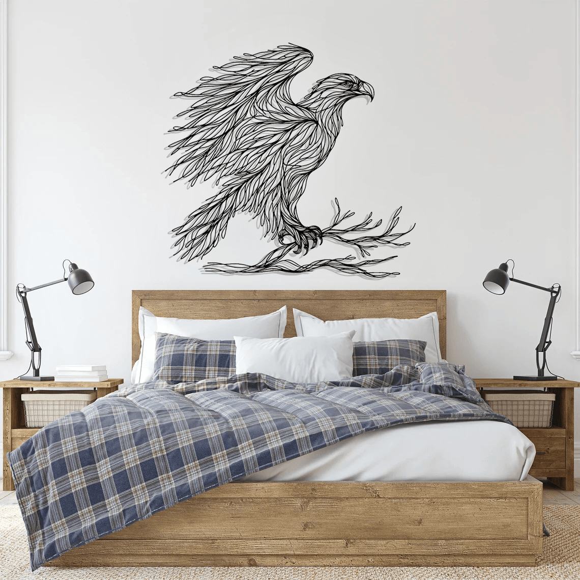 Tree Eagle Silhouette Metal Wall Art