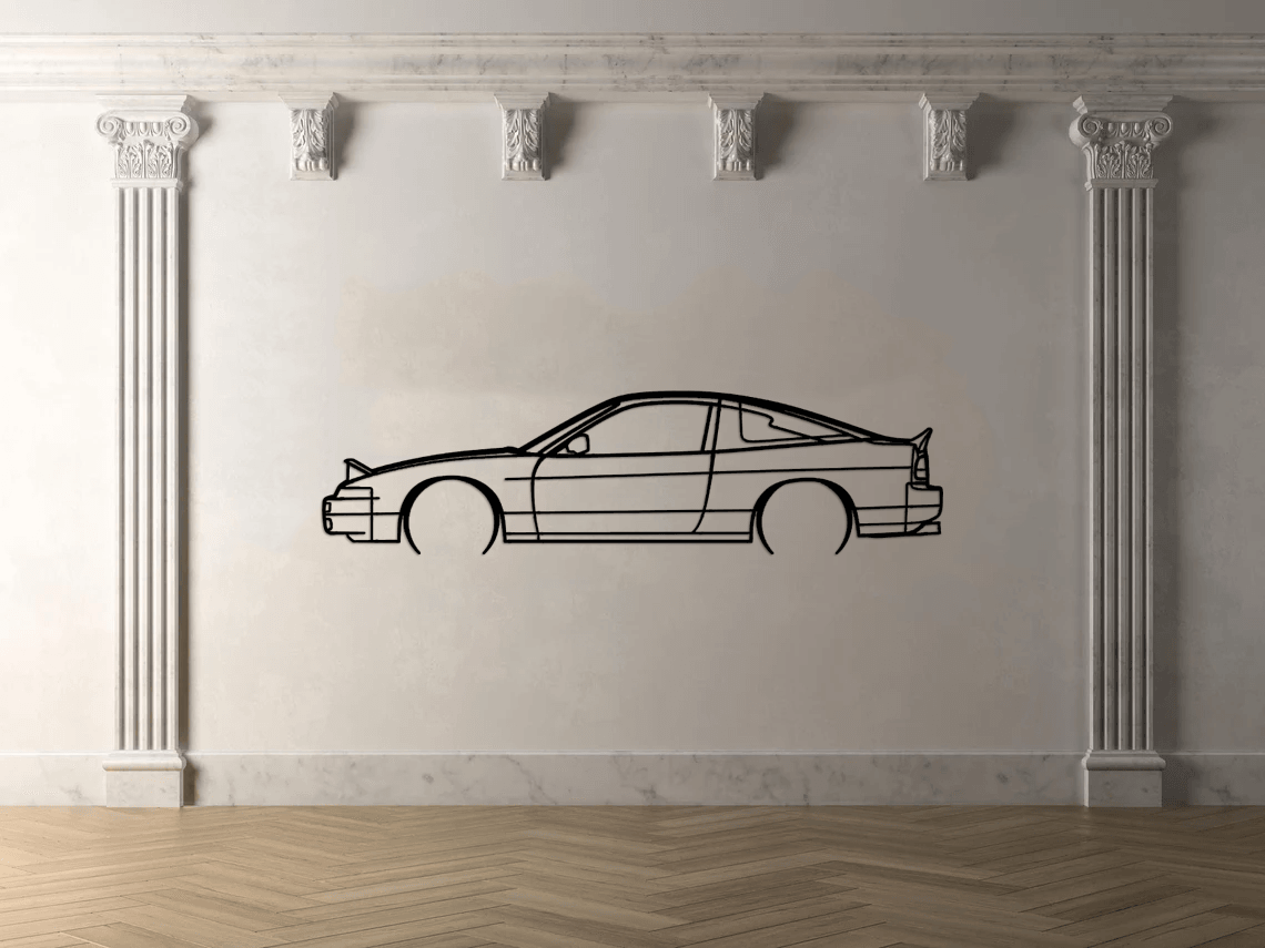 240SX S13 1991 Detailed Silhouette Metal Wall Art