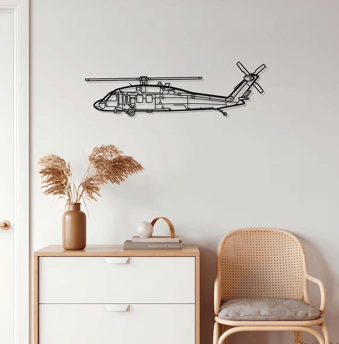 UH-60 Black Hawk Silhouette Metal Wall Art