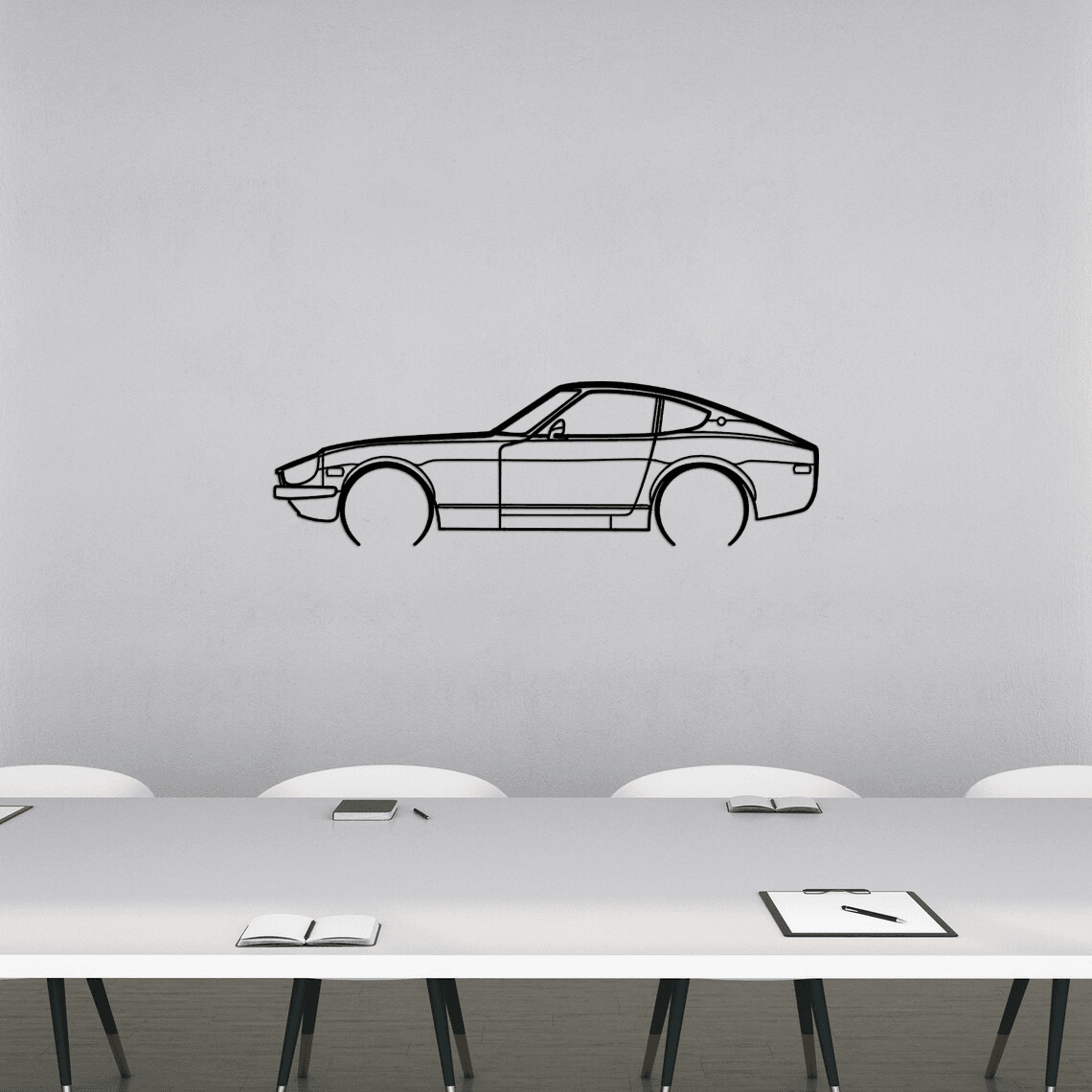 280Z Coupe Detailed Silhouette Metal Wall Art