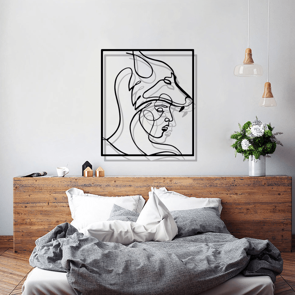 Wolf Woman Silhouette Metal Wall Art Set