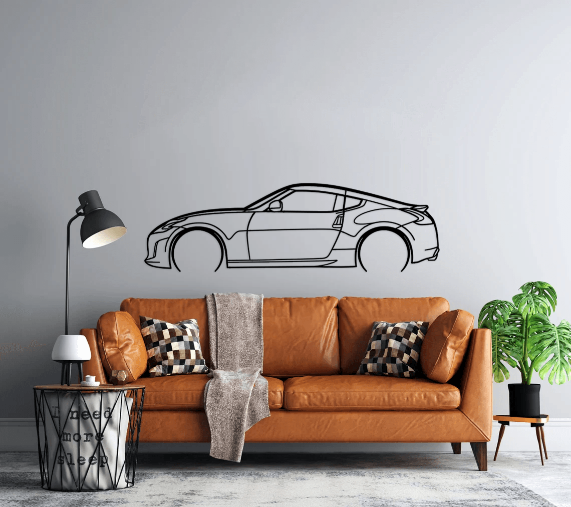 370Z Detailed Silhouette Metal Wall Art