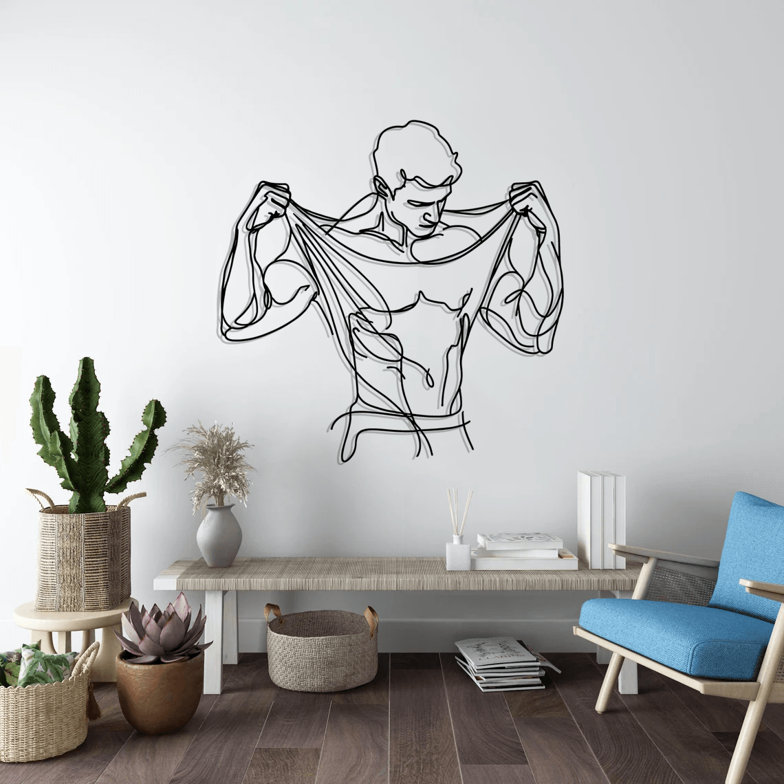 Man Nude Body Silhouette Metal Wall Art