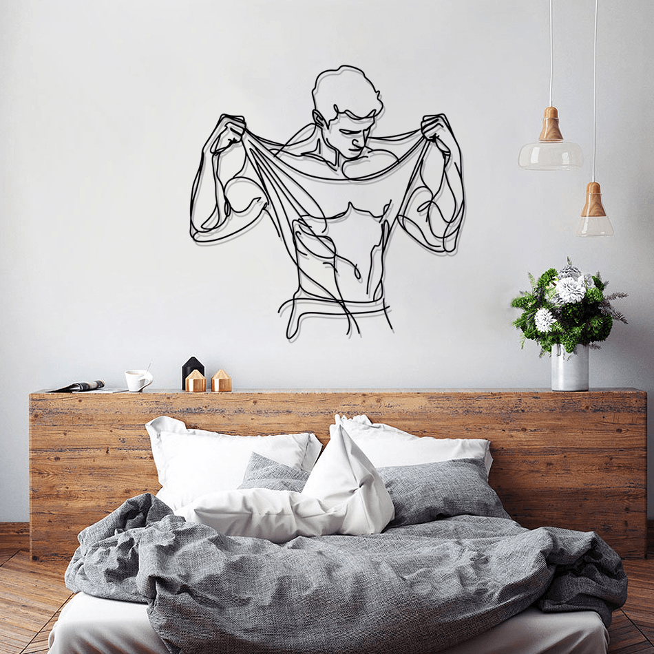 Man Nude Body Silhouette Metal Wall Art