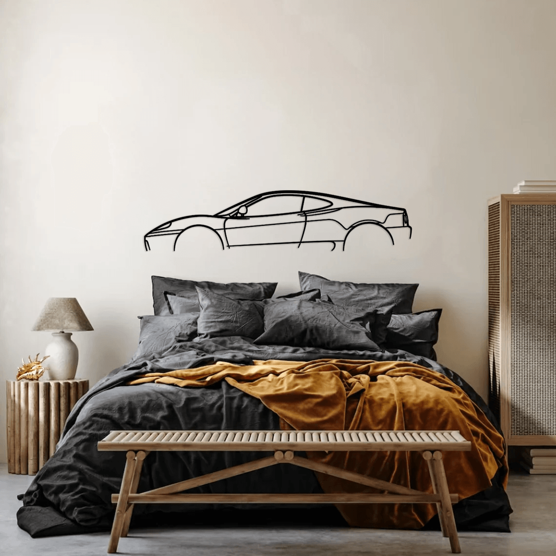 360 Modena Classic Silhouette Metal Wall Art