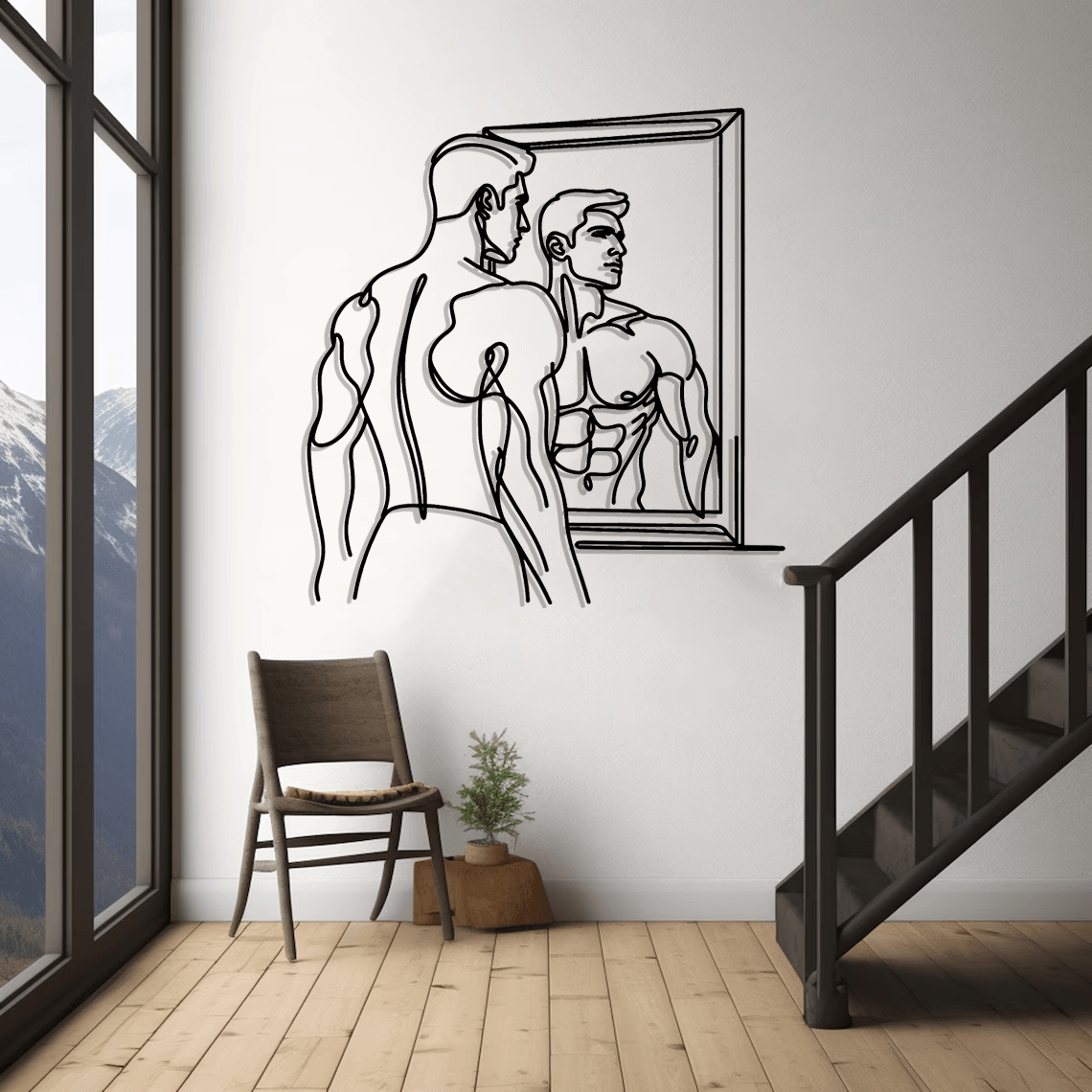 Man Body Silhouette Metal Wall Art