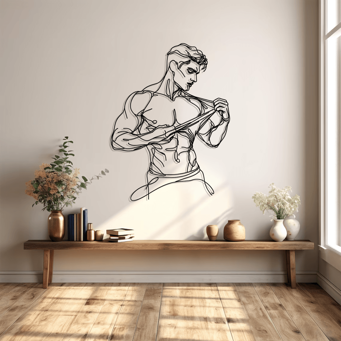 Man Body Silhouette Metal Wall Art