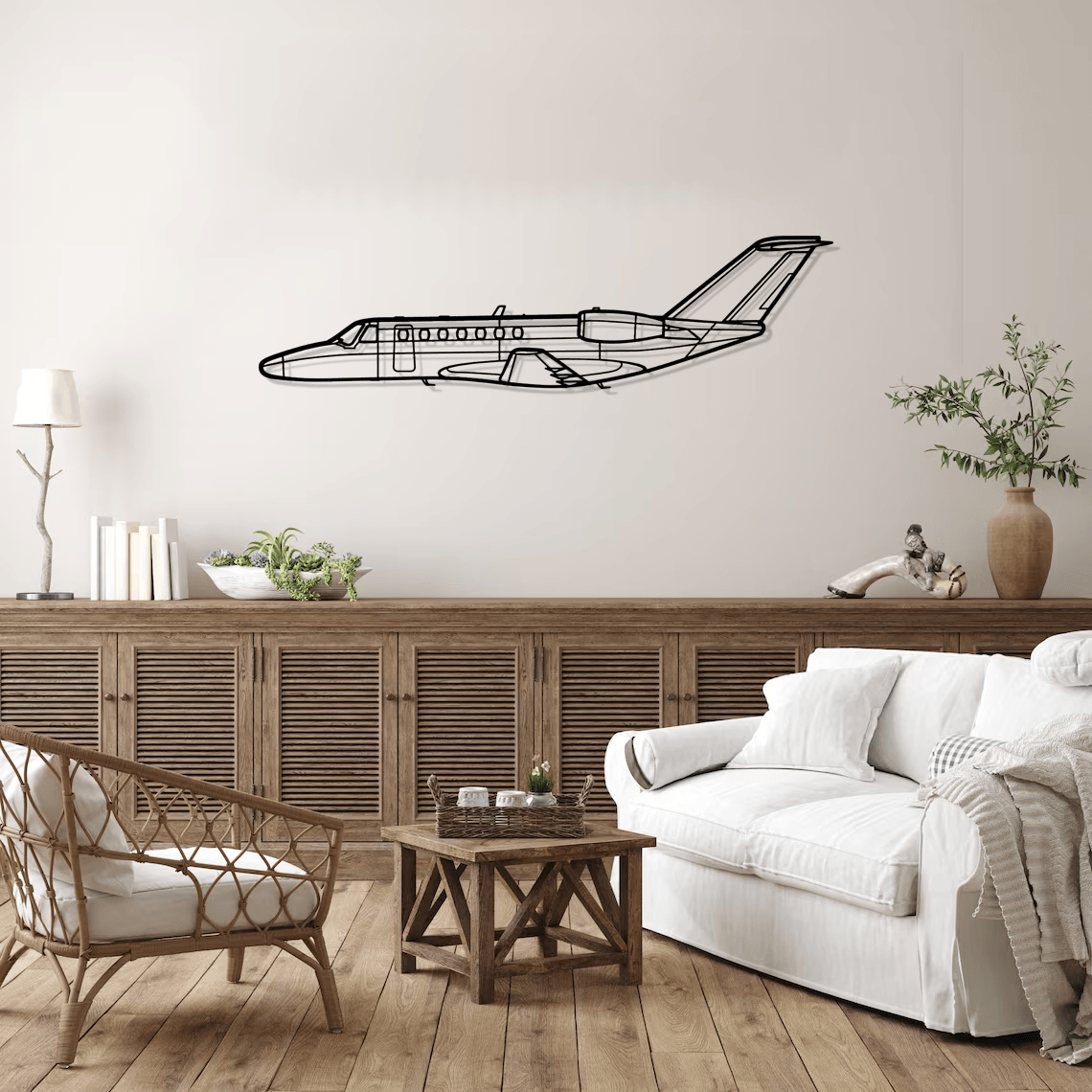 Cessna 525B CJ3 Silhouette Metal Wall Art