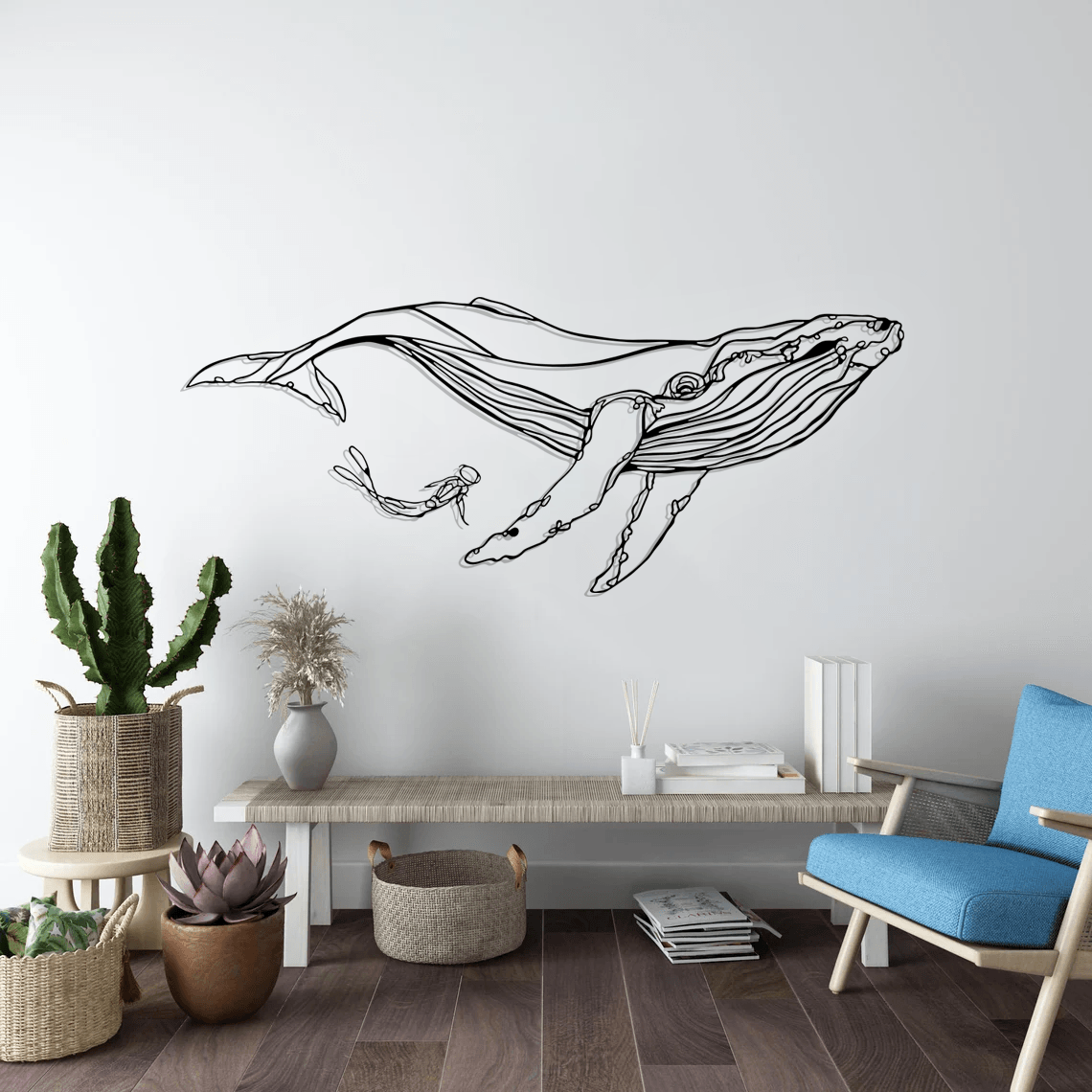 Whale Silhouette Metal Wall Art