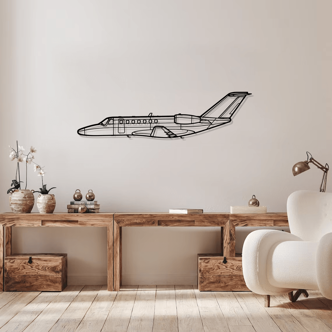 Cessna 525B CJ3 Silhouette Metal Wall Art