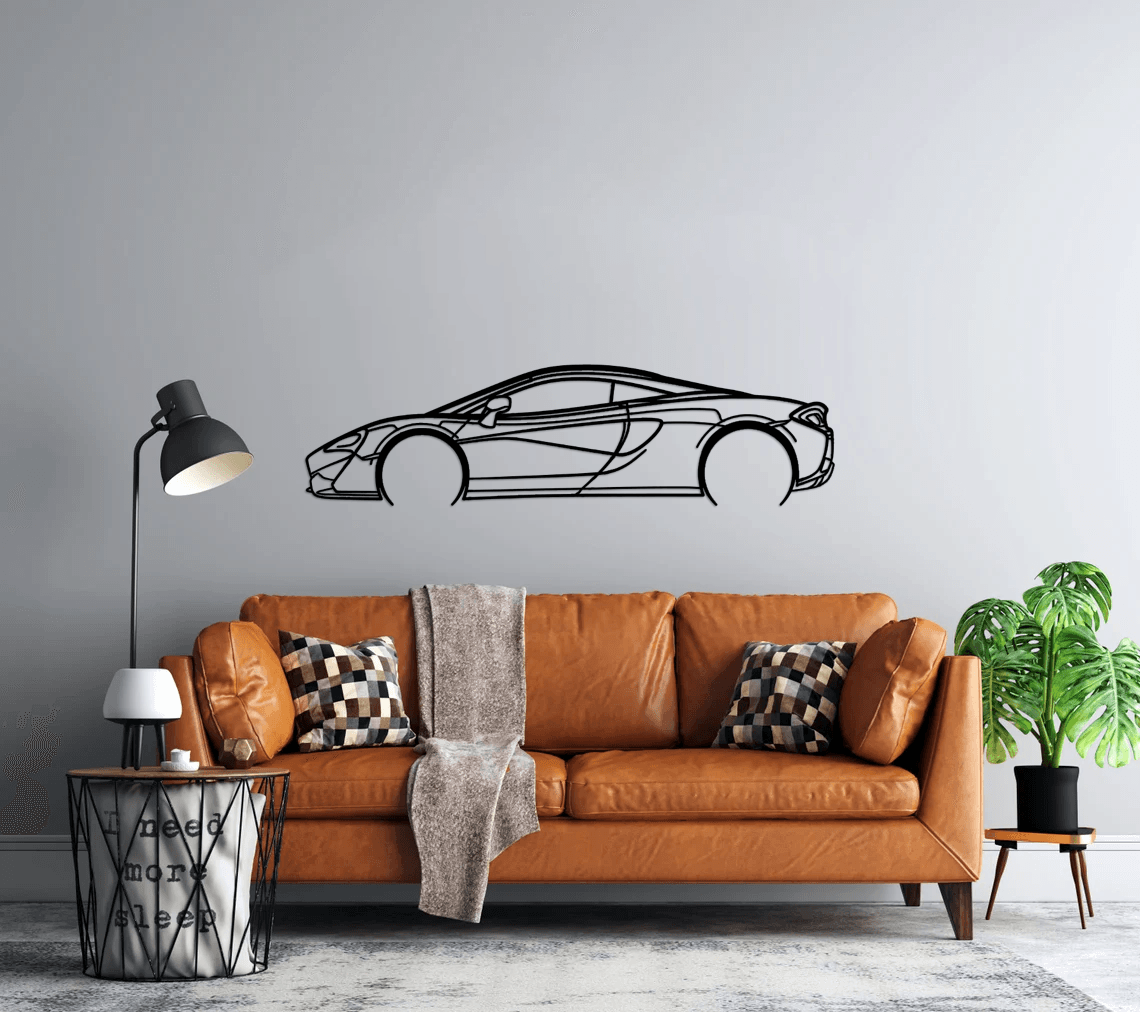 570s Detailed Silhouette Metal Wall Art