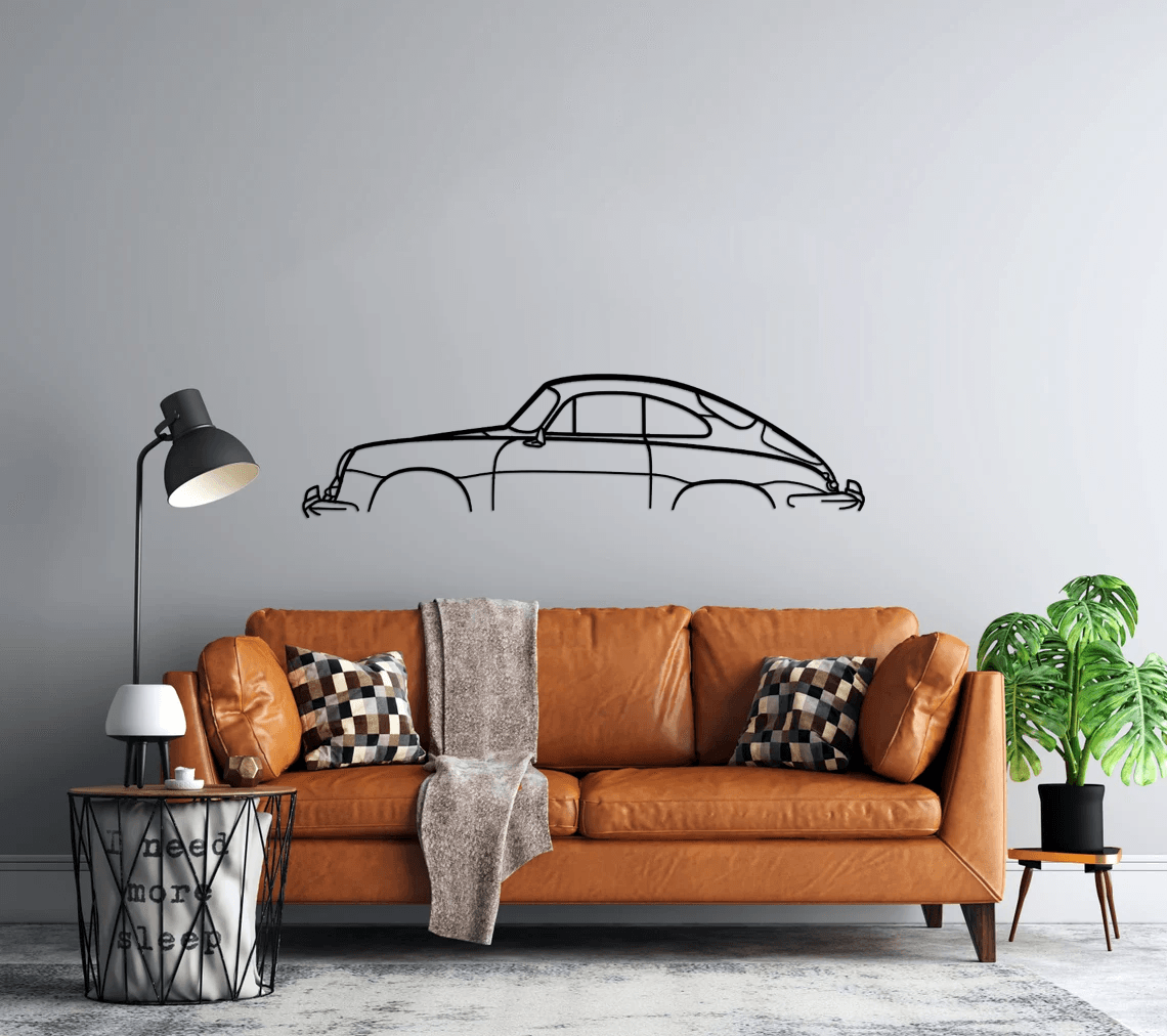 356C Coupe Classic Silhouette Metal Wall Art