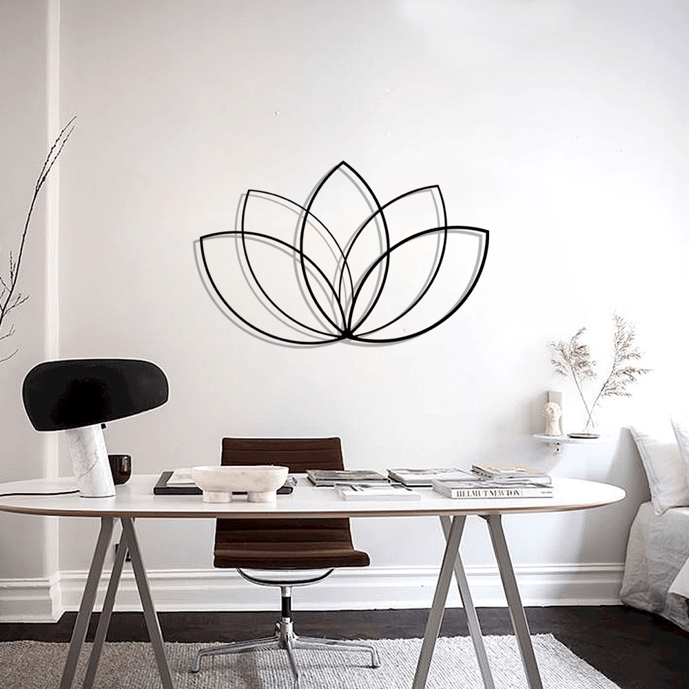 Lotus Silhouette Metal Wall Art