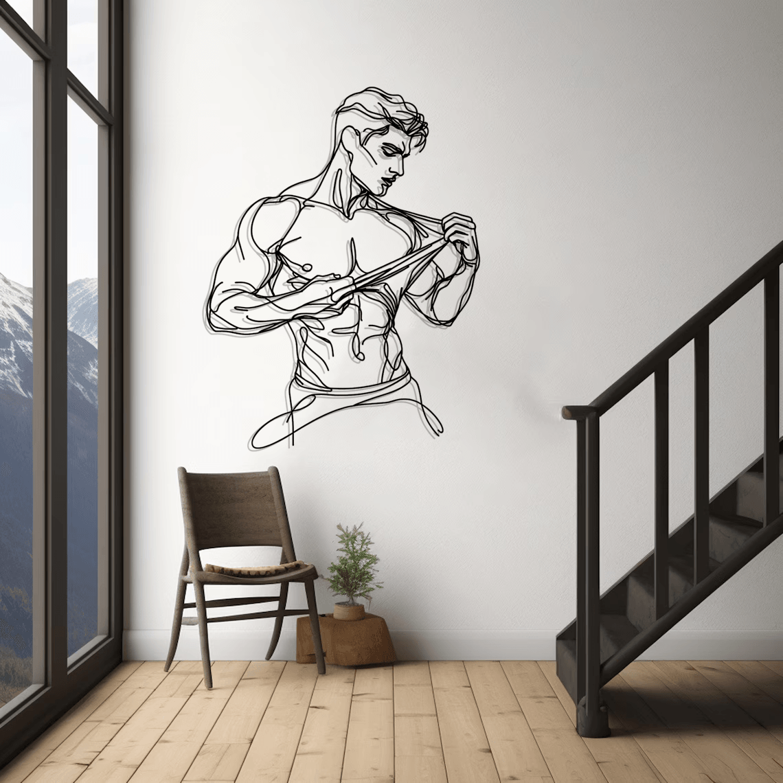 Man Body Silhouette Metal Wall Art