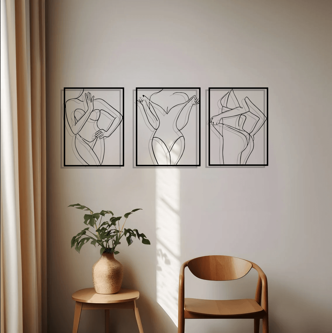 Erotic Woman Silhouette Metal Wall Art Set