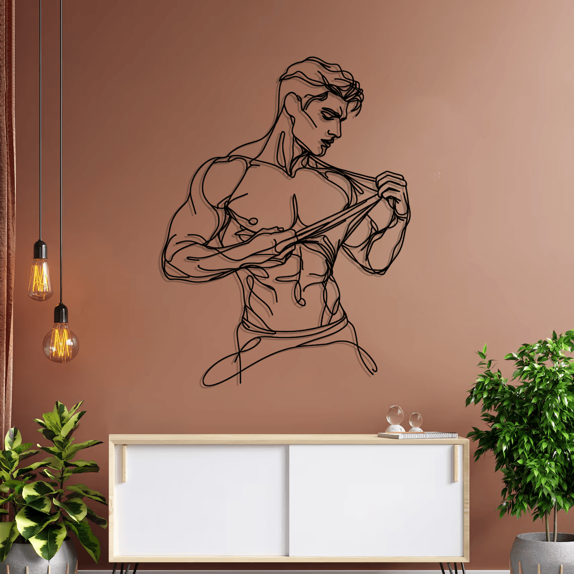 Man Body Silhouette Metal Wall Art