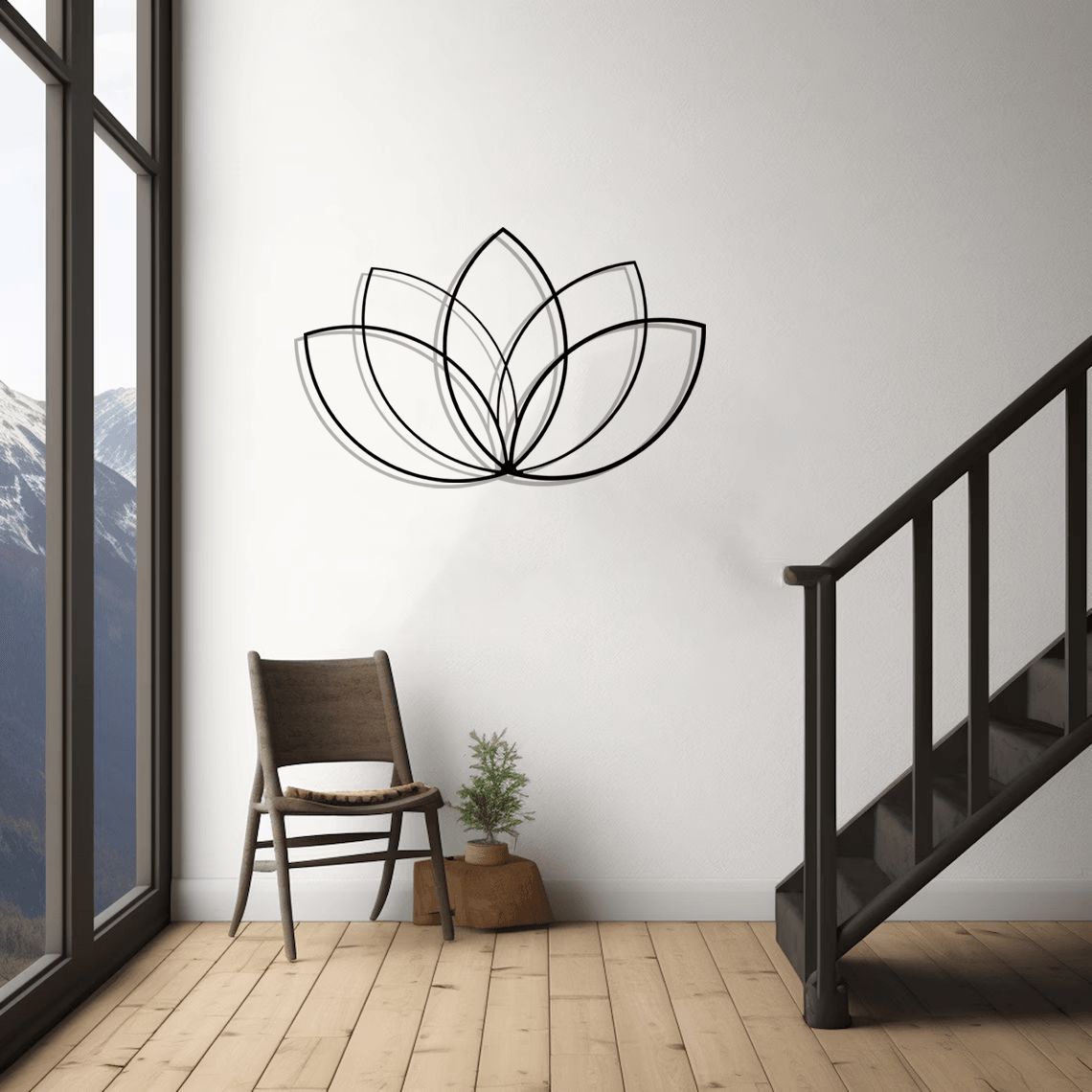 Lotus Silhouette Metal Wall Art