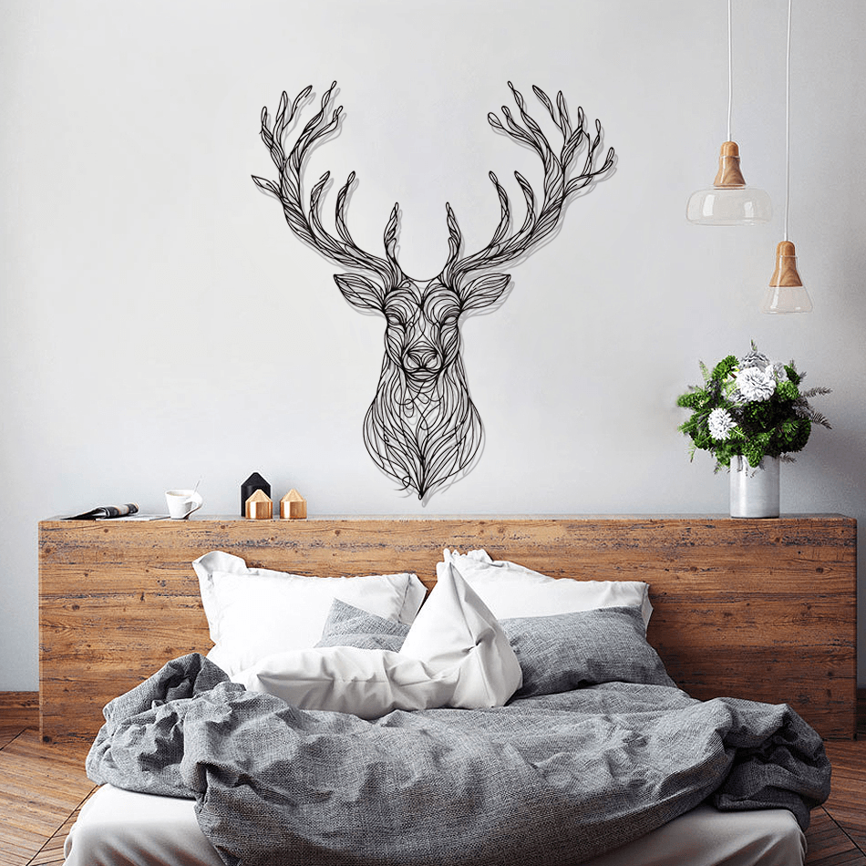 Deer Head Silhouette Metal Wall Art