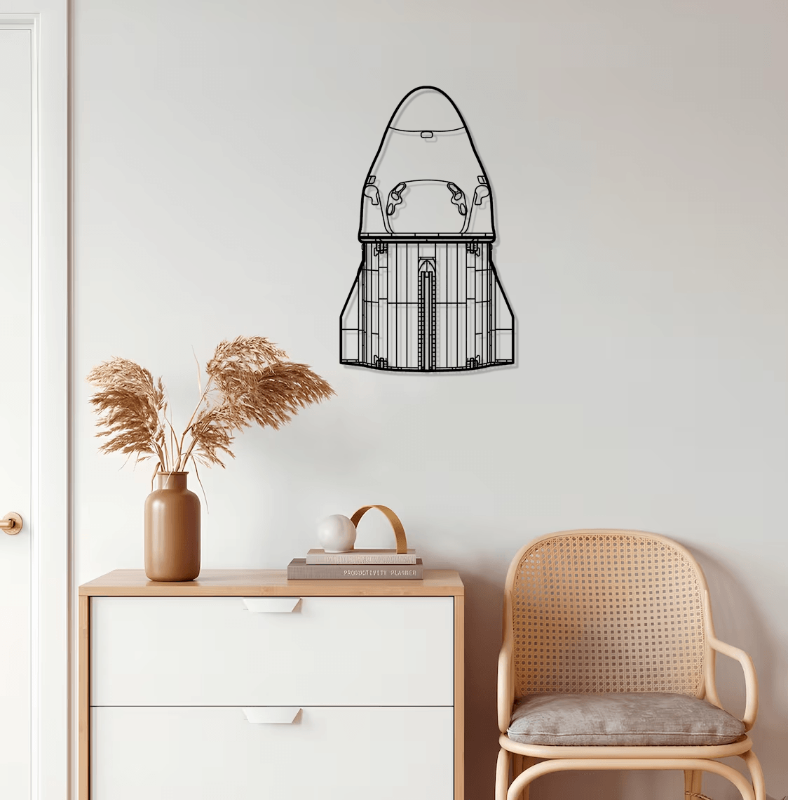 SpaceX Dragon Silhouette Metal Wall Art