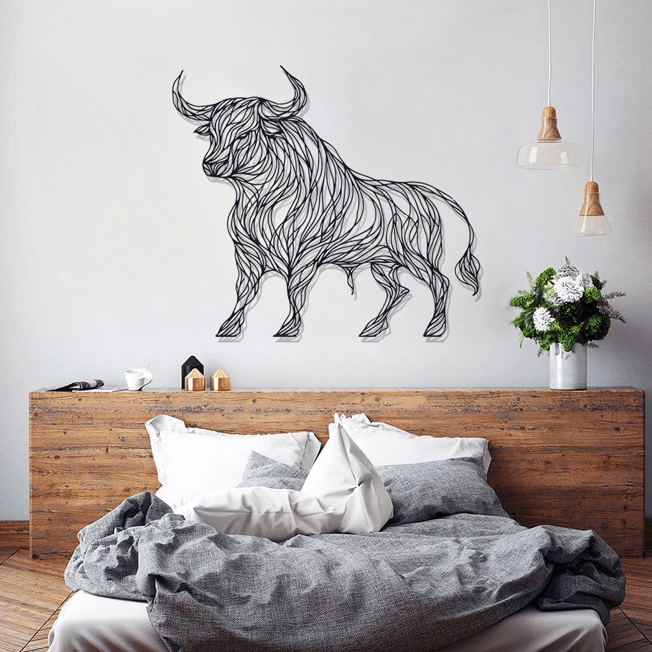 Bull Silhouette Metal Wall Art