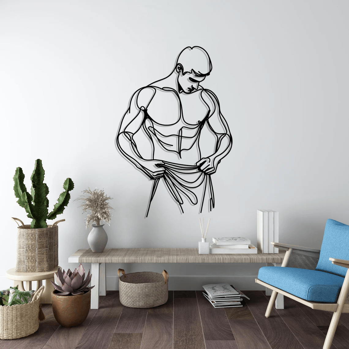 Man Body Silhouette Metal Wall Art