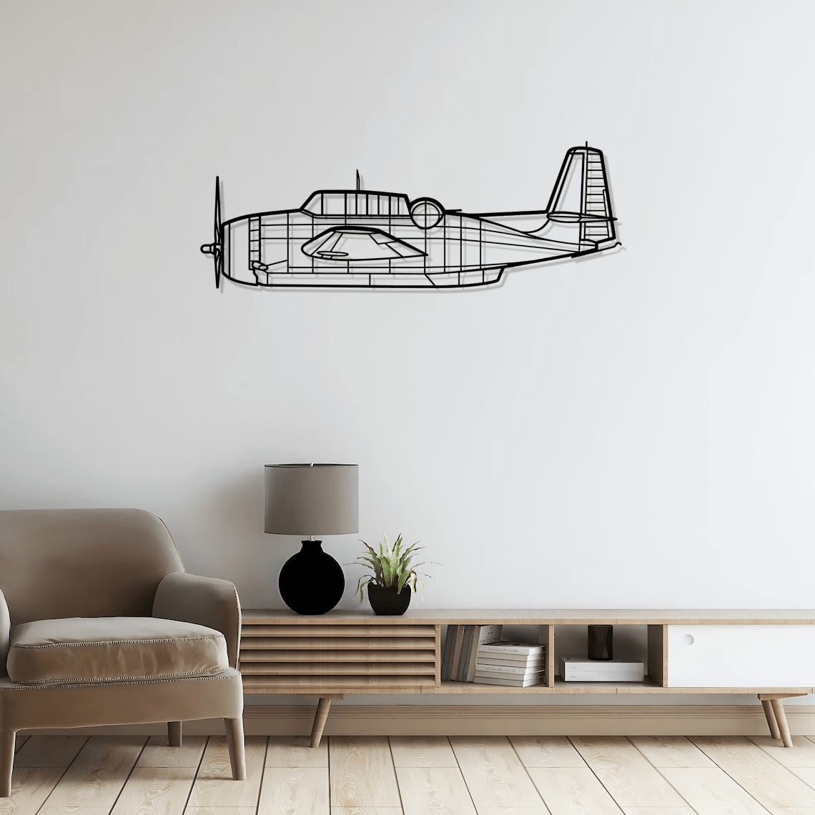 TBM-3N Avenger Silhouette Metal Wall Art