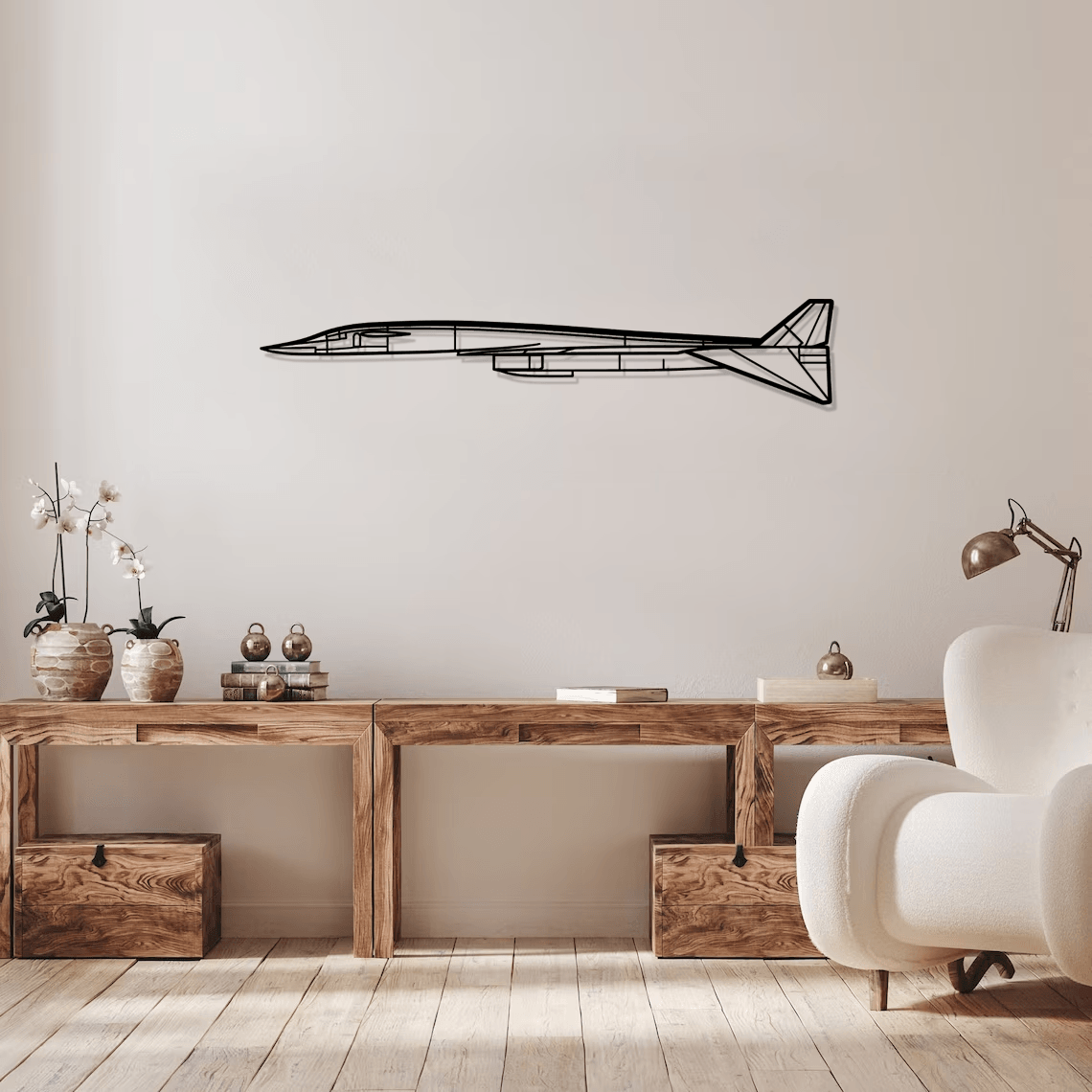 XB70 Valkyrie Silhouette Metal Wall Art