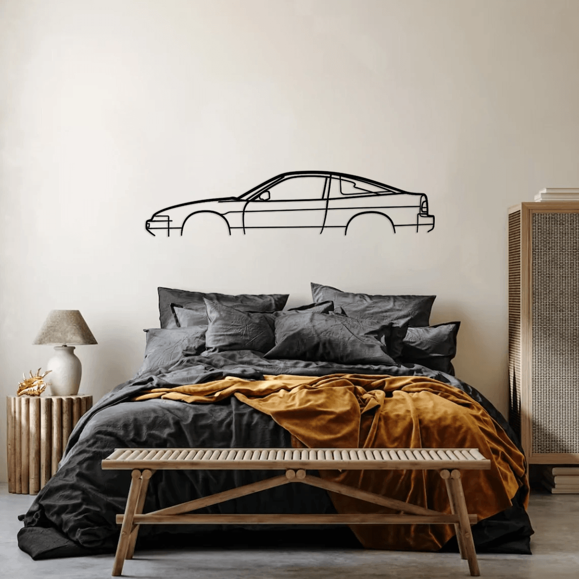 200sx S13 Classic Silhouette Metal Wall Art