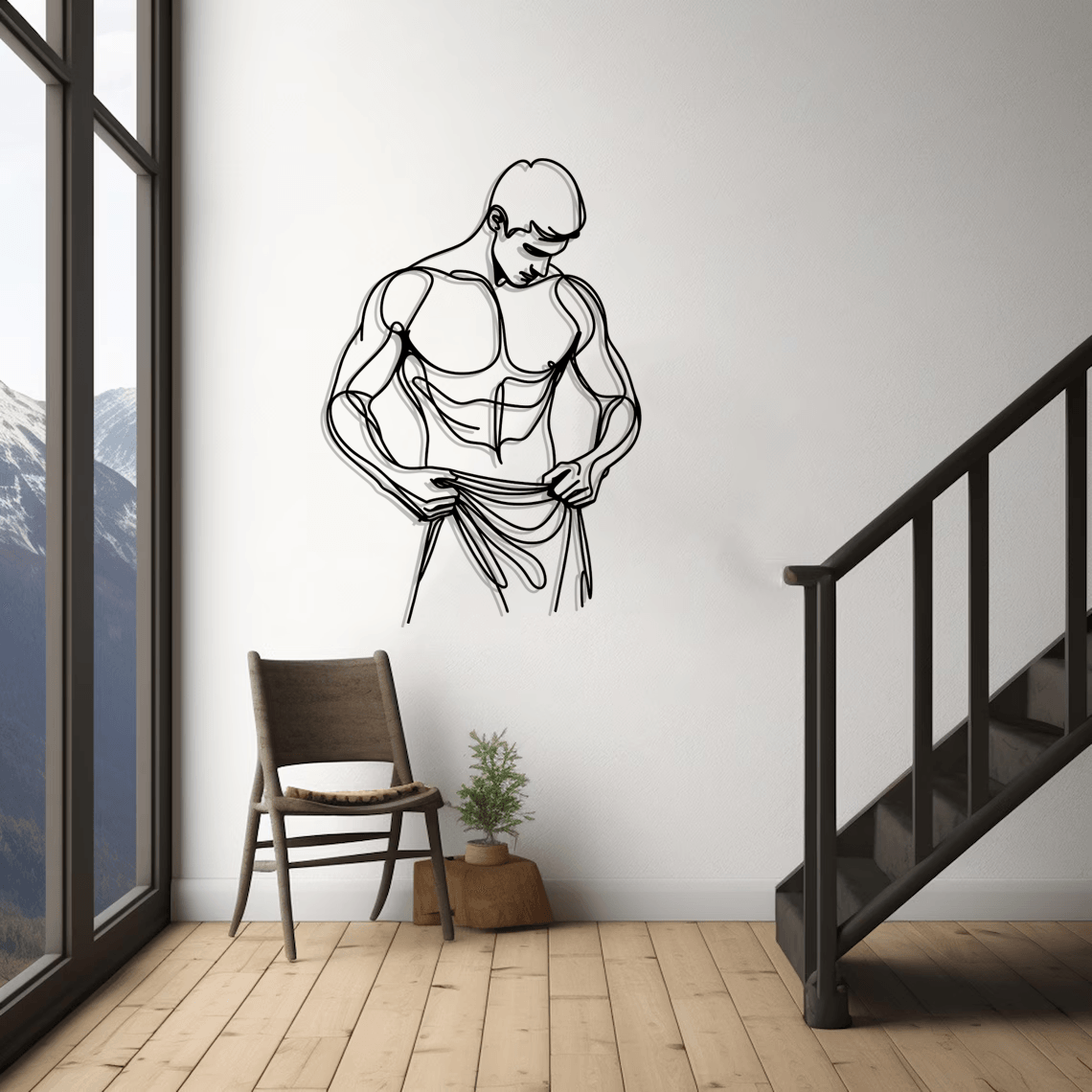 Man Body Silhouette Metal Wall Art