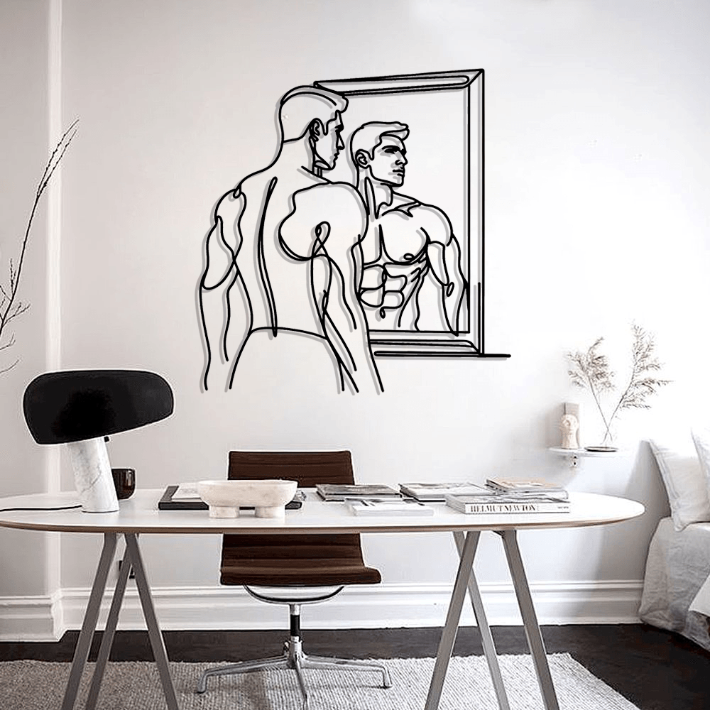 Man Body Silhouette Metal Wall Art