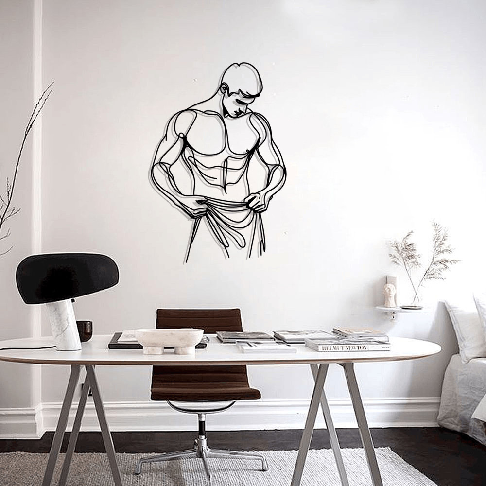 Man Body Silhouette Metal Wall Art