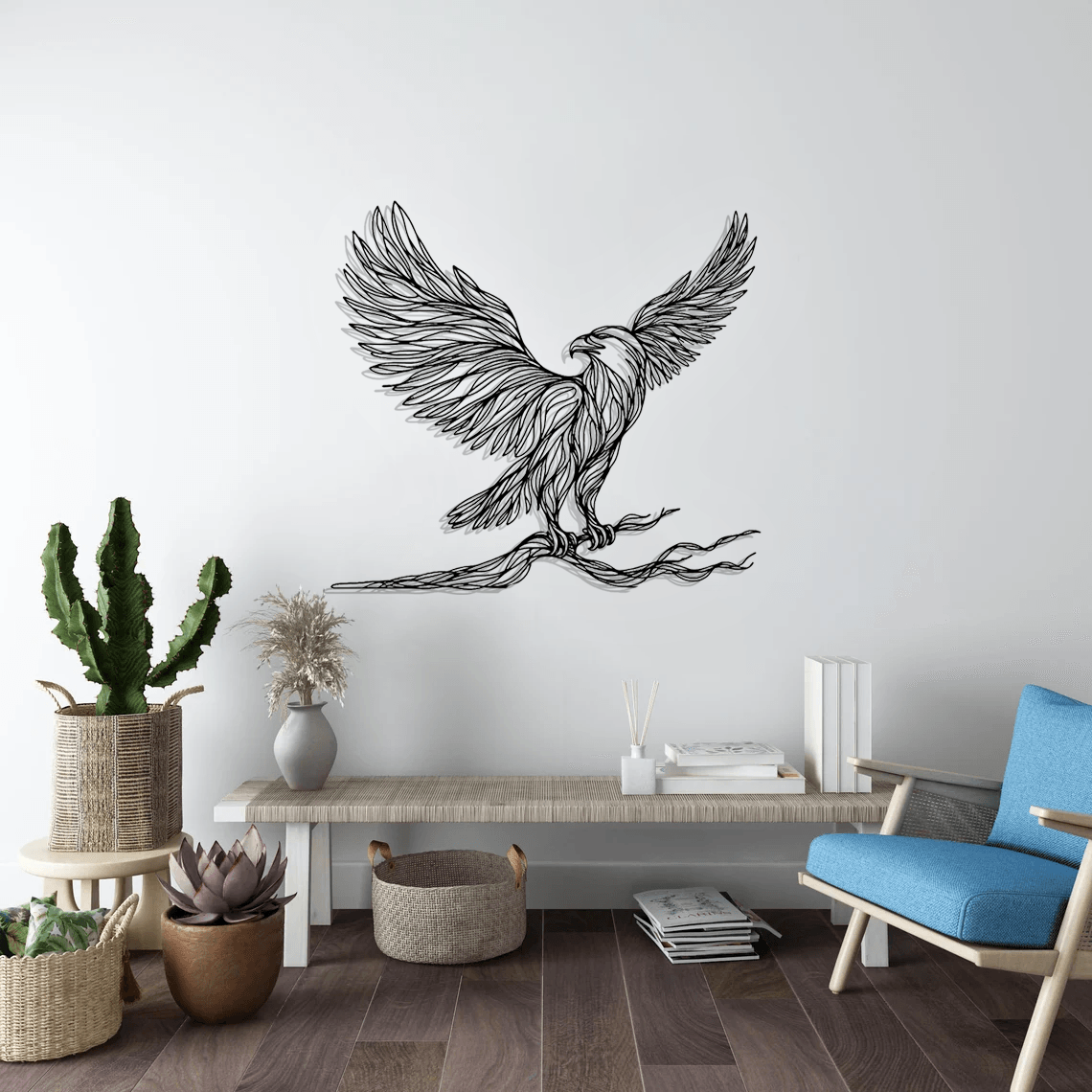 Eagle-Tree Silhouette Metal Wall Art