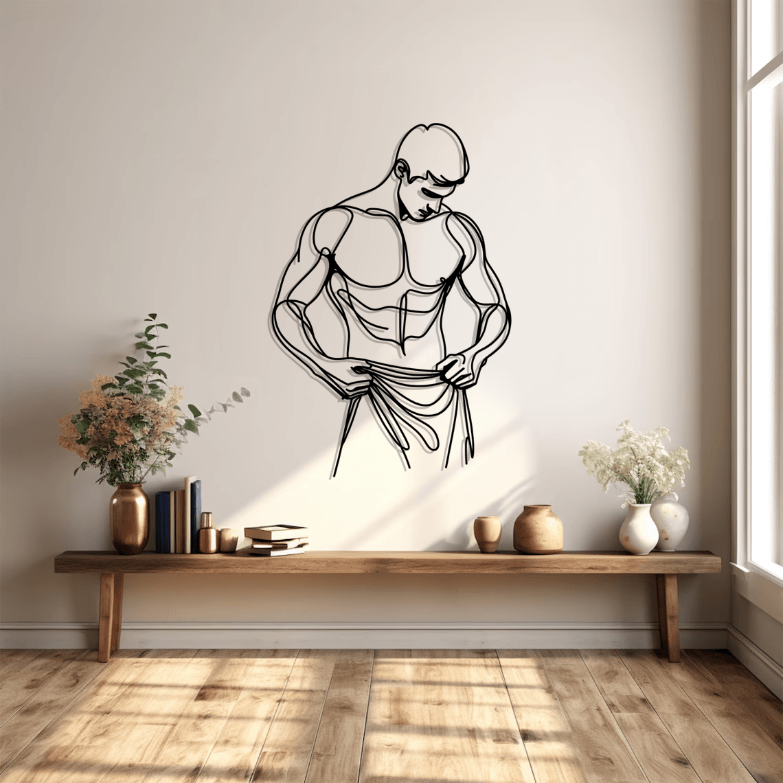 Man Body Silhouette Metal Wall Art