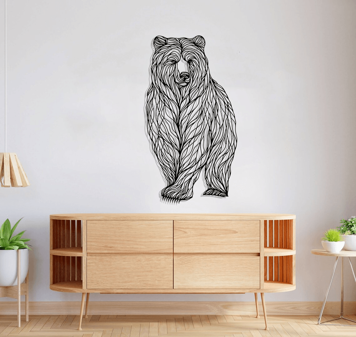 Bear Silhouette Metal Wall Art