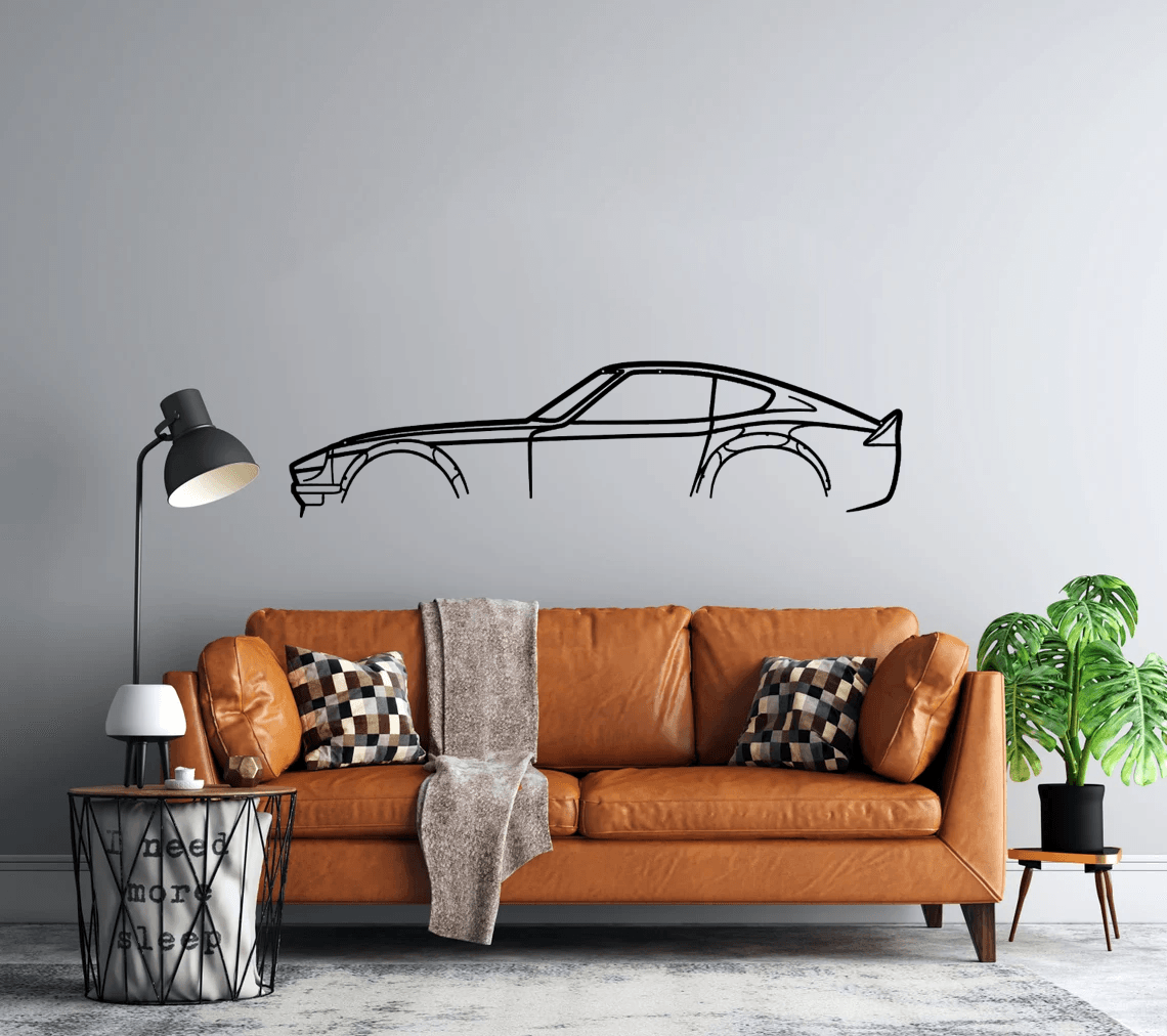 240z 280z JDM Classic Silhouette Metal Wall Art