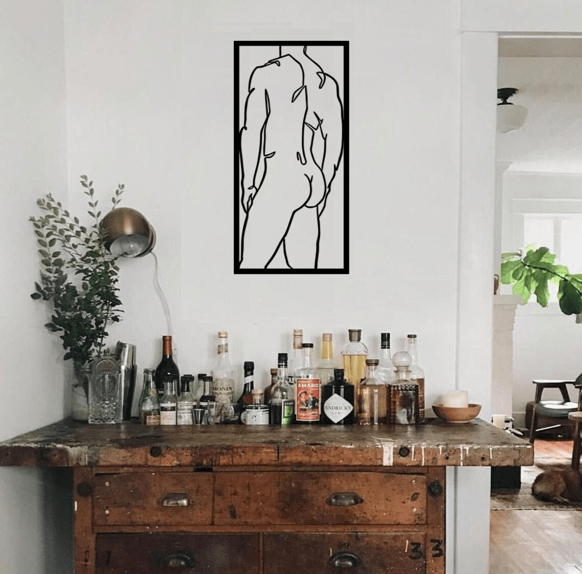 Nude Man Body Silhouette Metal Wall Art