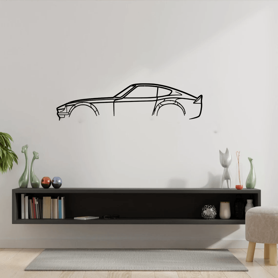 240z 280z JDM Classic Silhouette Metal Wall Art