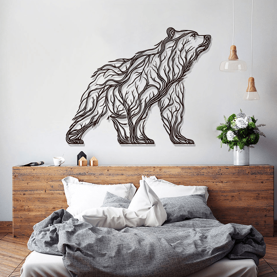 Bear Silhouette Metal Wall Art