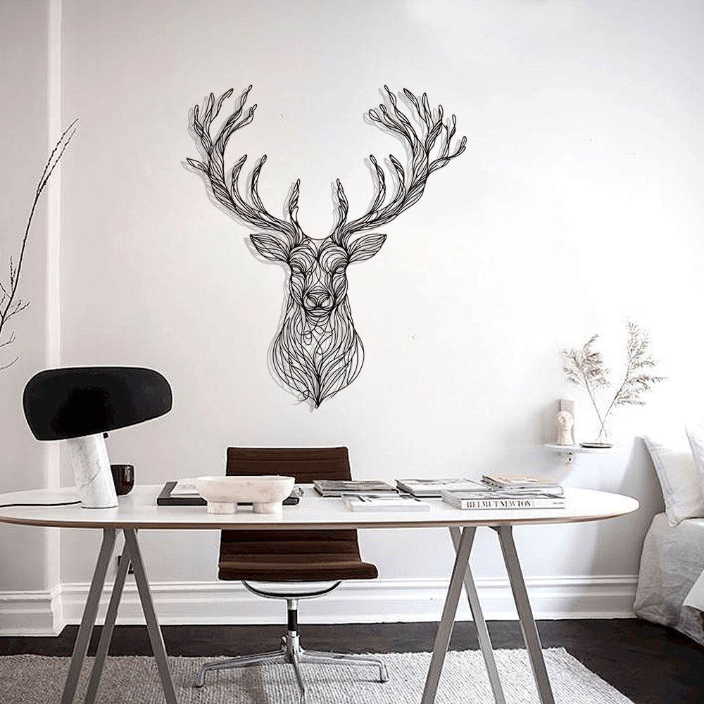 Deer Head Silhouette Metal Wall Art